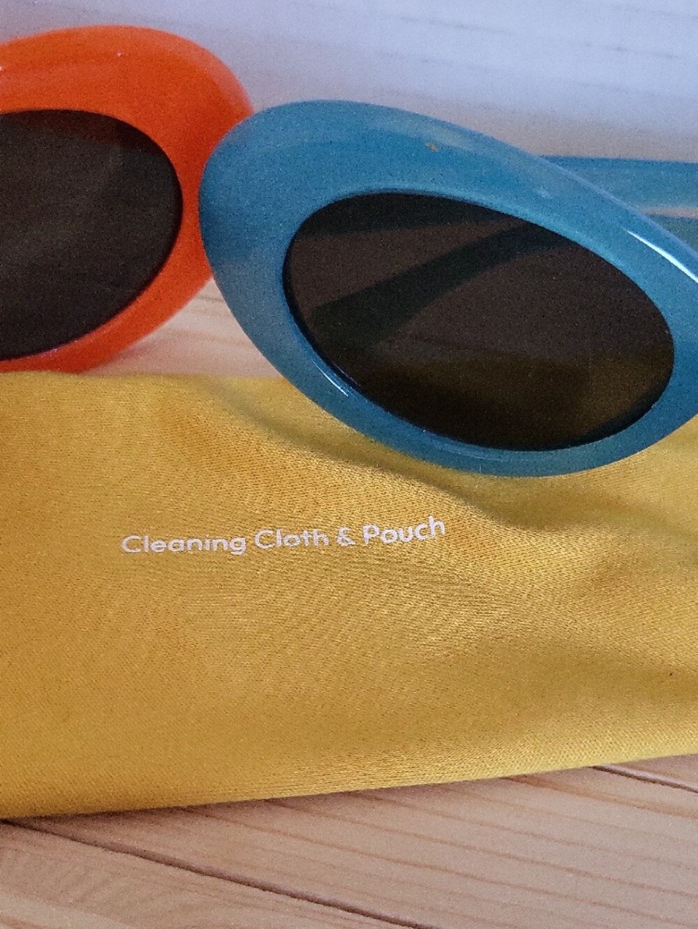Retro Nirvana Curt Cobain Style Oval Sunglasses in Orange & Teal Set of 2 - Picture 8 of 12